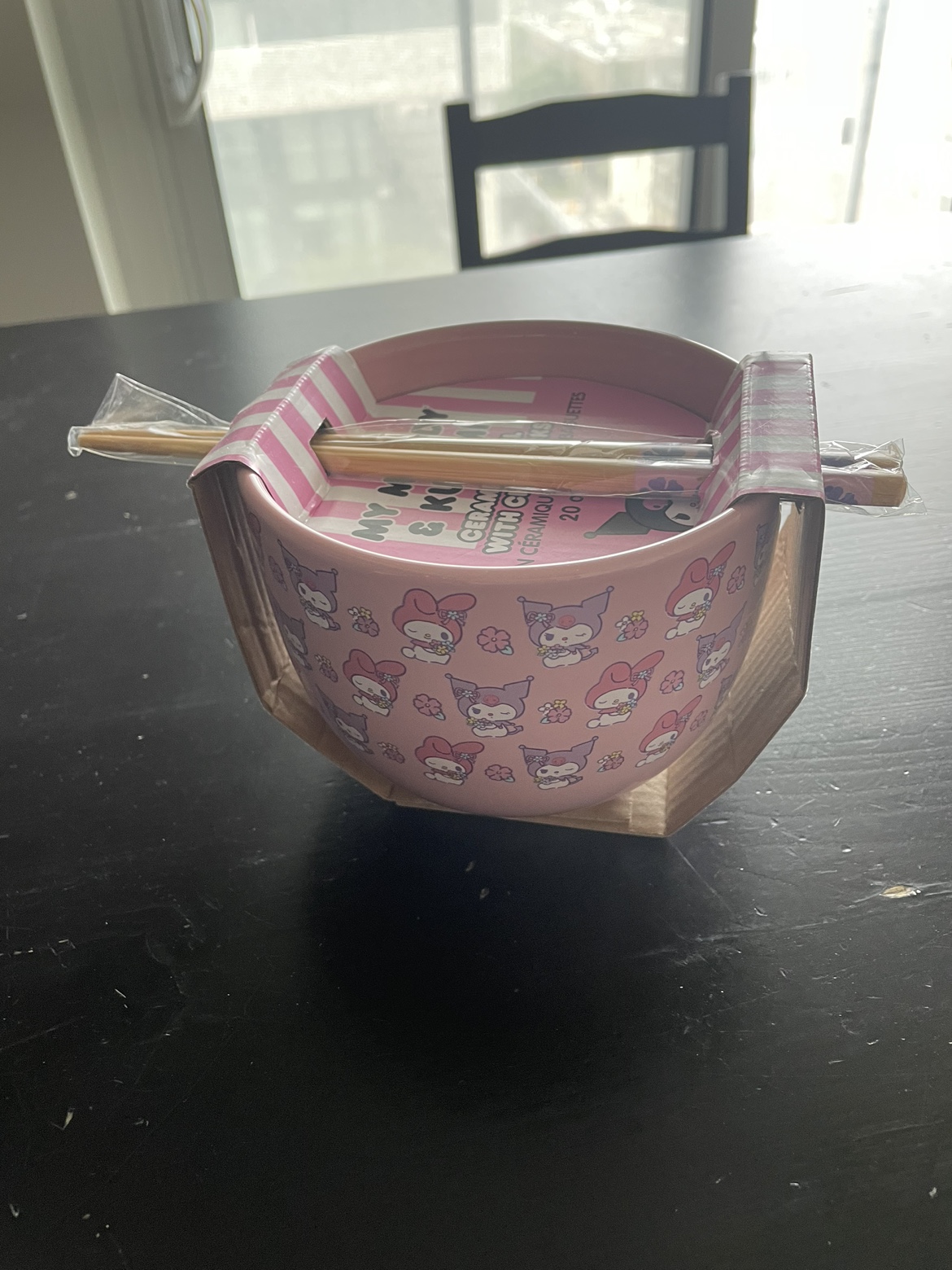 Ramen bowl with chopsticks