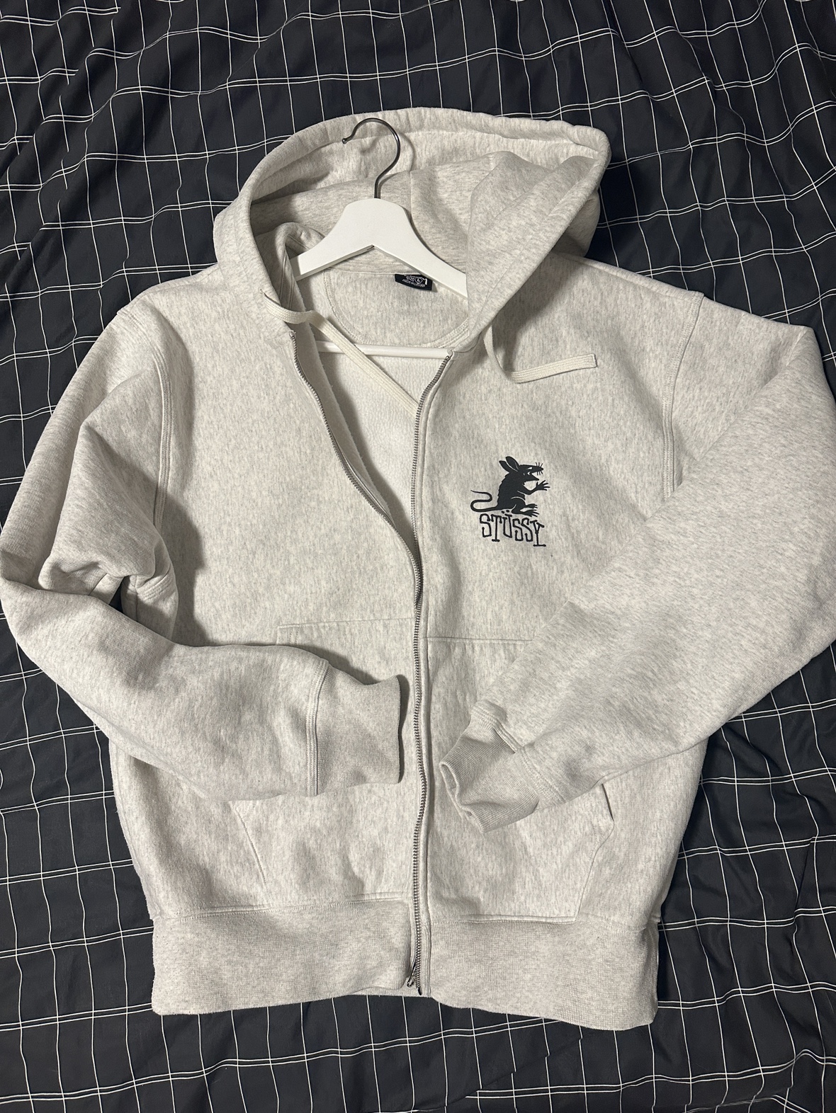 Stussy 22AW Rat Zip Hoodie ‘Ash Heather’ Large thumbnail