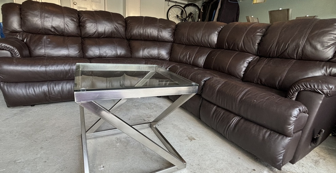 5 Seater Leather Sectional reclining Sofa for sale - photo 4
