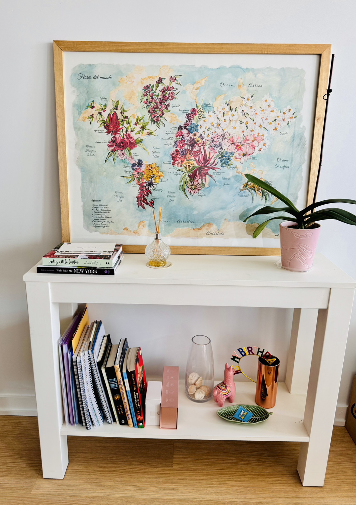 White wooden console