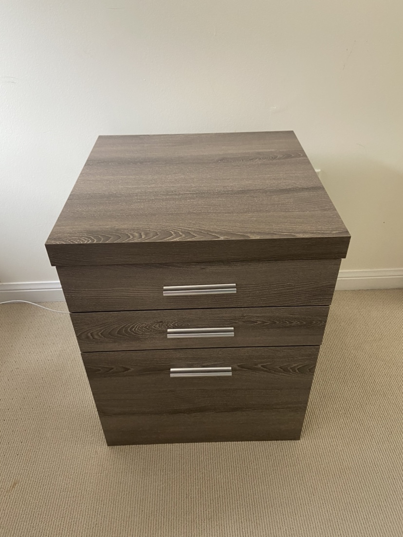 Wooden 3 Drawer Filing Cabinet