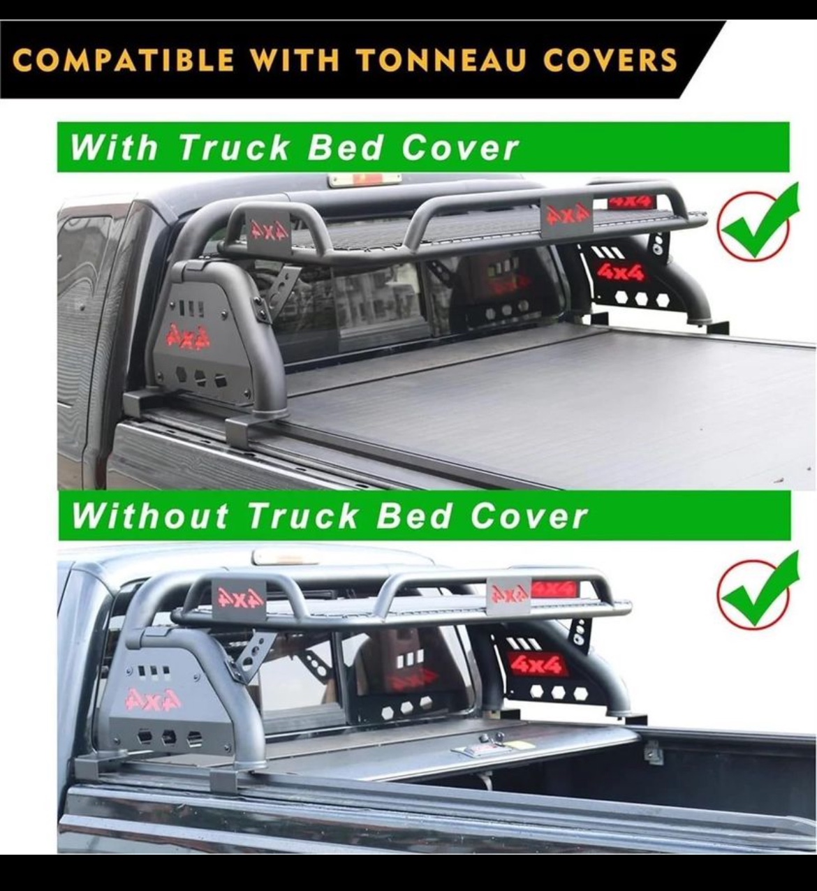 Kehosx Black Roll Bar, Bed Rack Roll Bar Cargo Carrier - photo 2