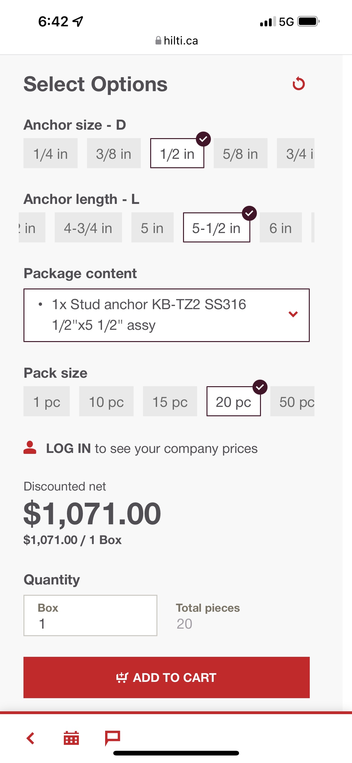 Hilti Wedge Bolts image indicator(2)