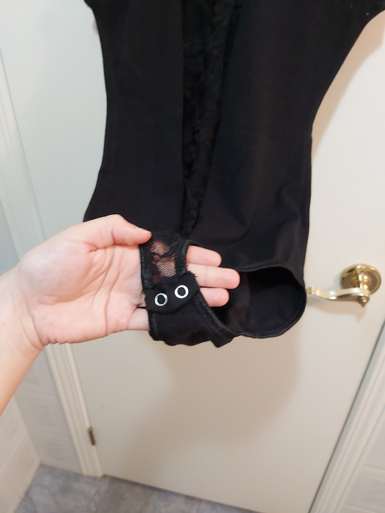 MILKY WAY black sleeveless lace bodysuit, size large (L) image indicator(3)