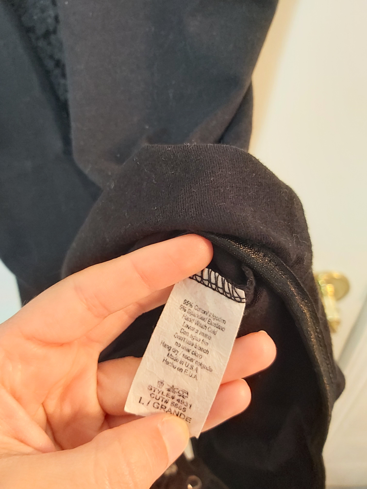 MILKY WAY black sleeveless lace bodysuit, size large (L) image indicator(5)