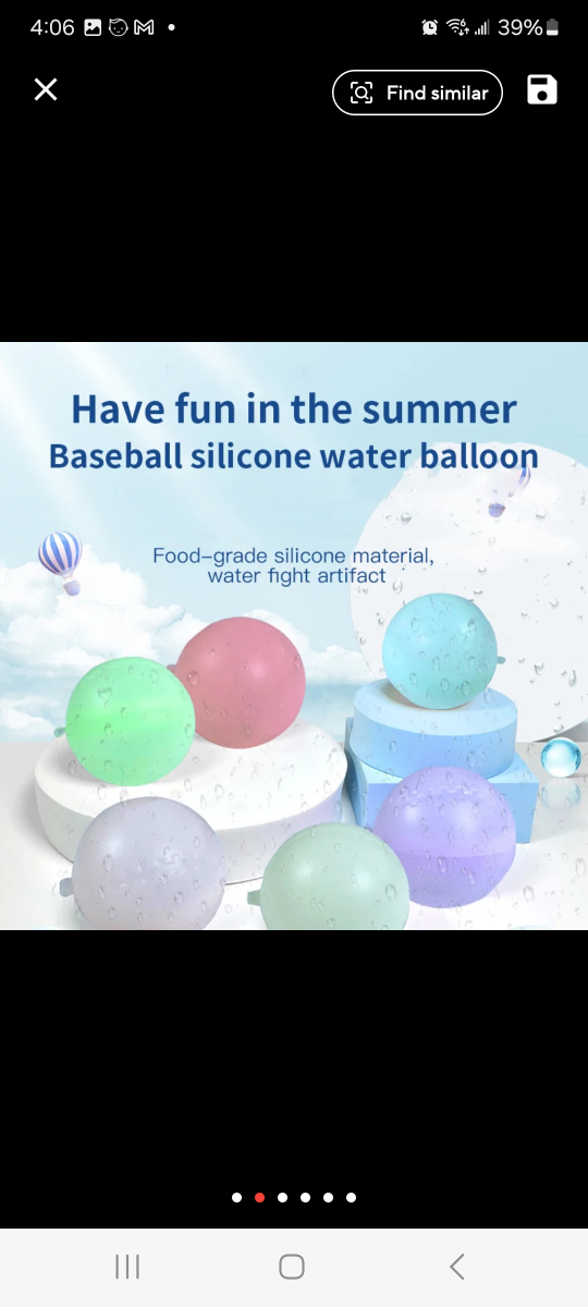 Brand New Reusable Water Balloons (8 pcs) image indicator(2)