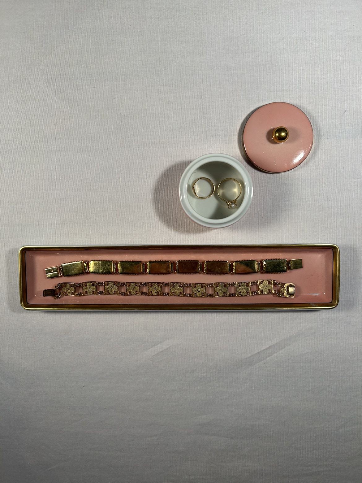 Fitz & Floyd Porcelain Trinket Jewelry Tray & Box - photo 3