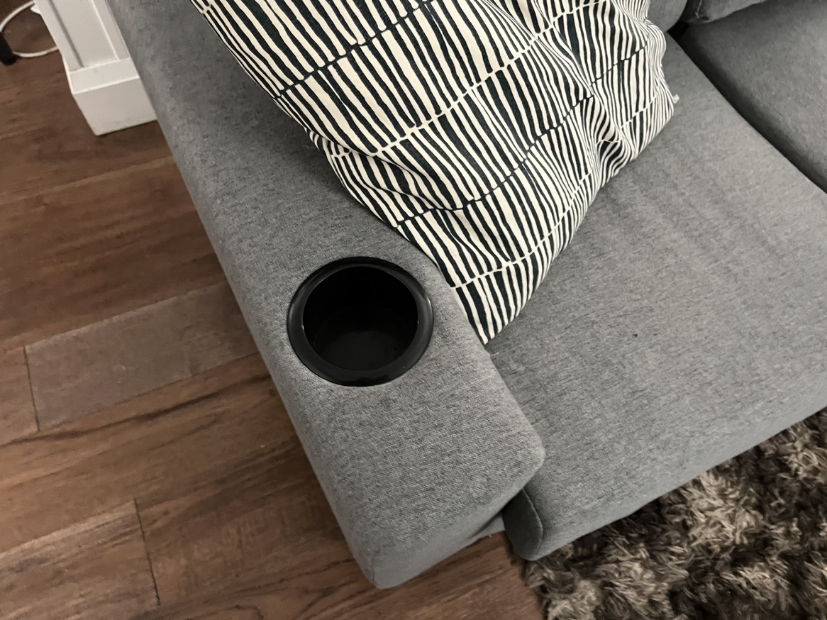 L shape reversible sofa with cup holders - photo 2