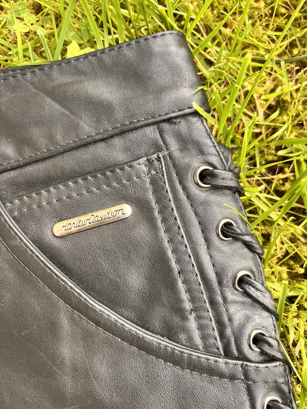 Lace up-HARLEY DAVIDSON  lace up leather pants