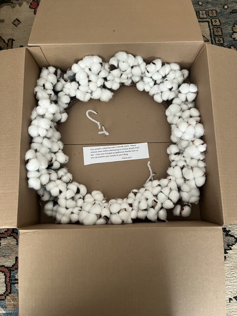 farmhouse style cotton-ball wreath image indicator(2)
