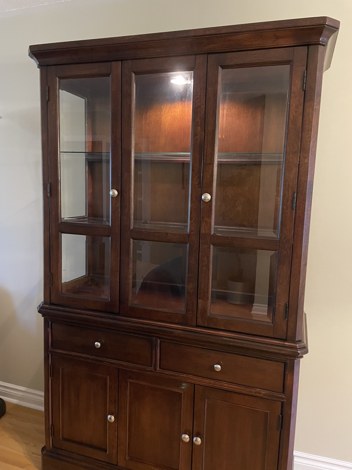 Wooden Hutch - 2 piece with light
