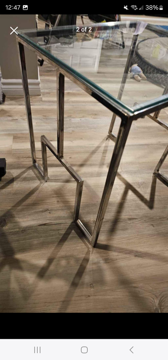 chrome and glass table