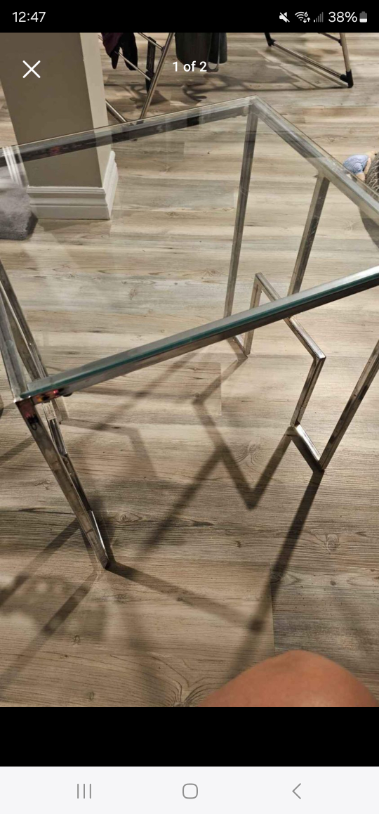 chrome and glass table - photo 2