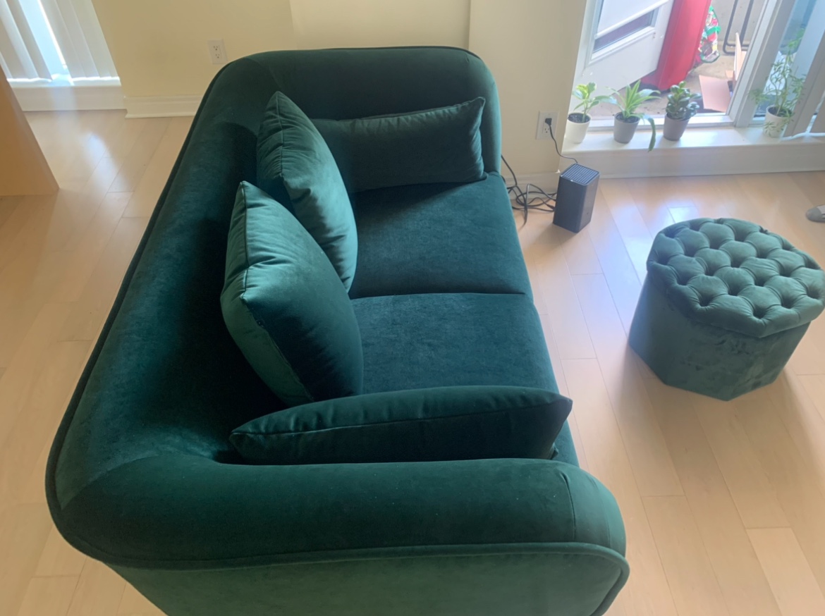Green Sofa + Ottoman - photo 2