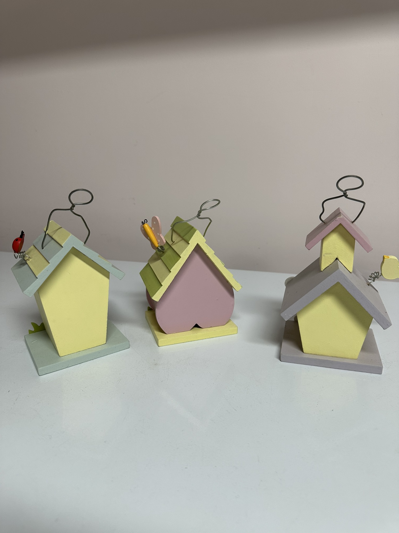 3 Wooden Ornament Bird Houses - photo 5
