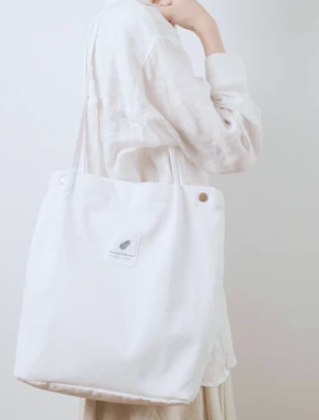 Corduroy Tote Bag White image indicator(2)