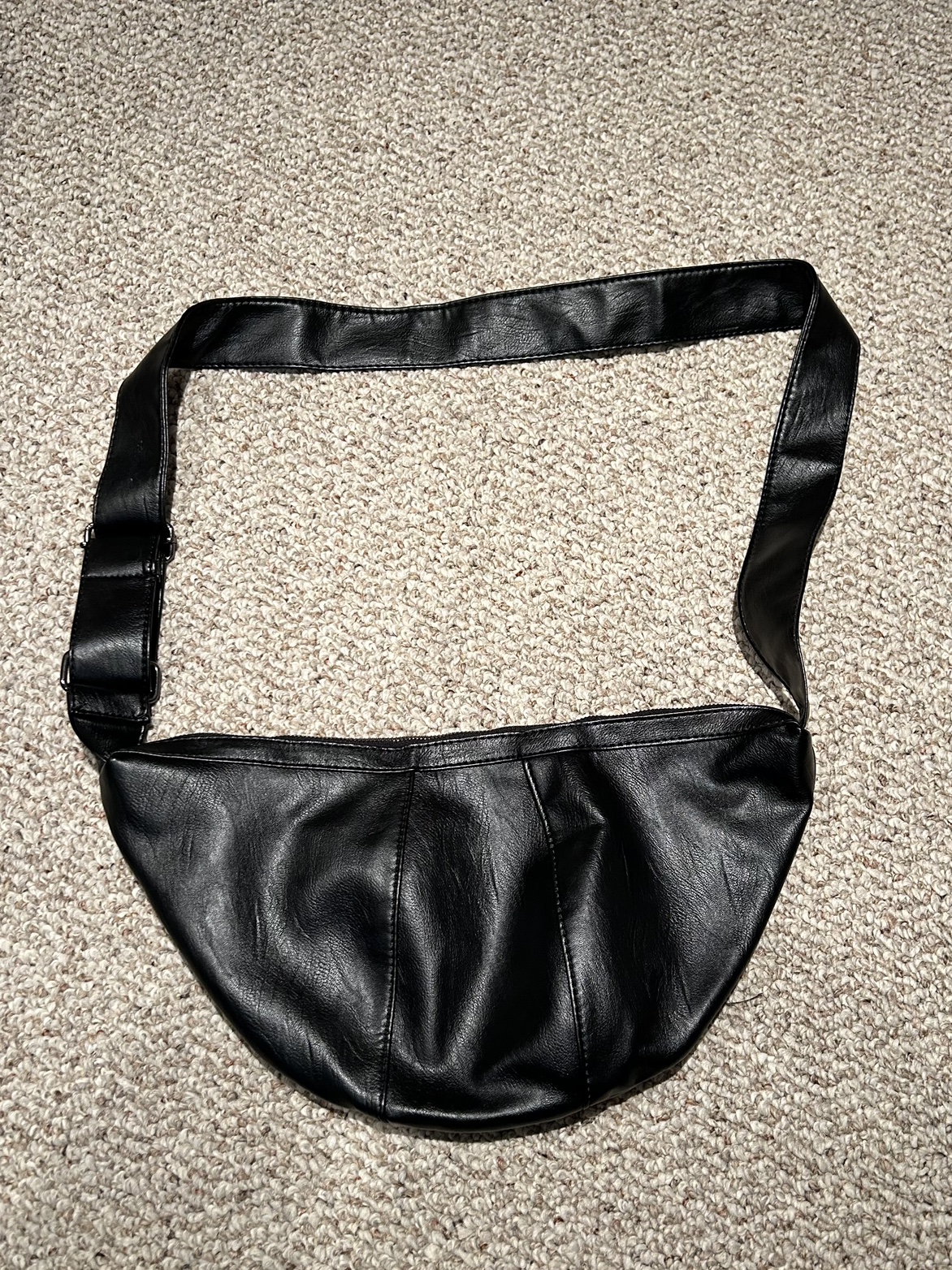black leather cross bag