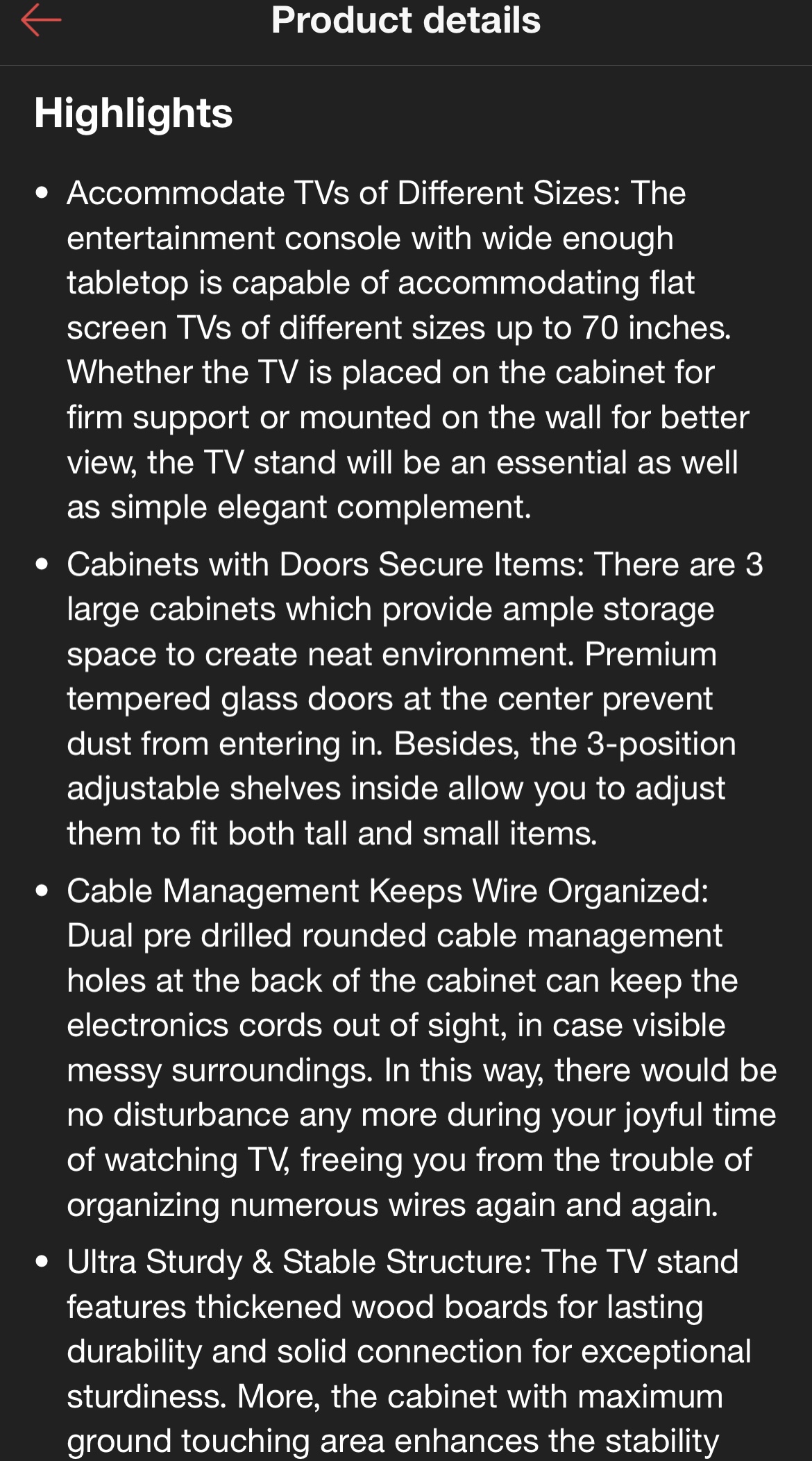 TV Stand / Media Console w/ Storage - photo 3