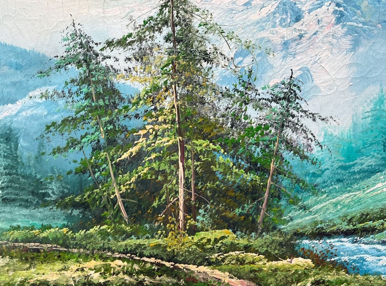 Oil Canvas 2 Barns In The Woods By R.Danford - photo 3