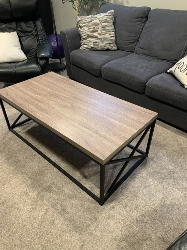 Like new coffee table - metal with wood top