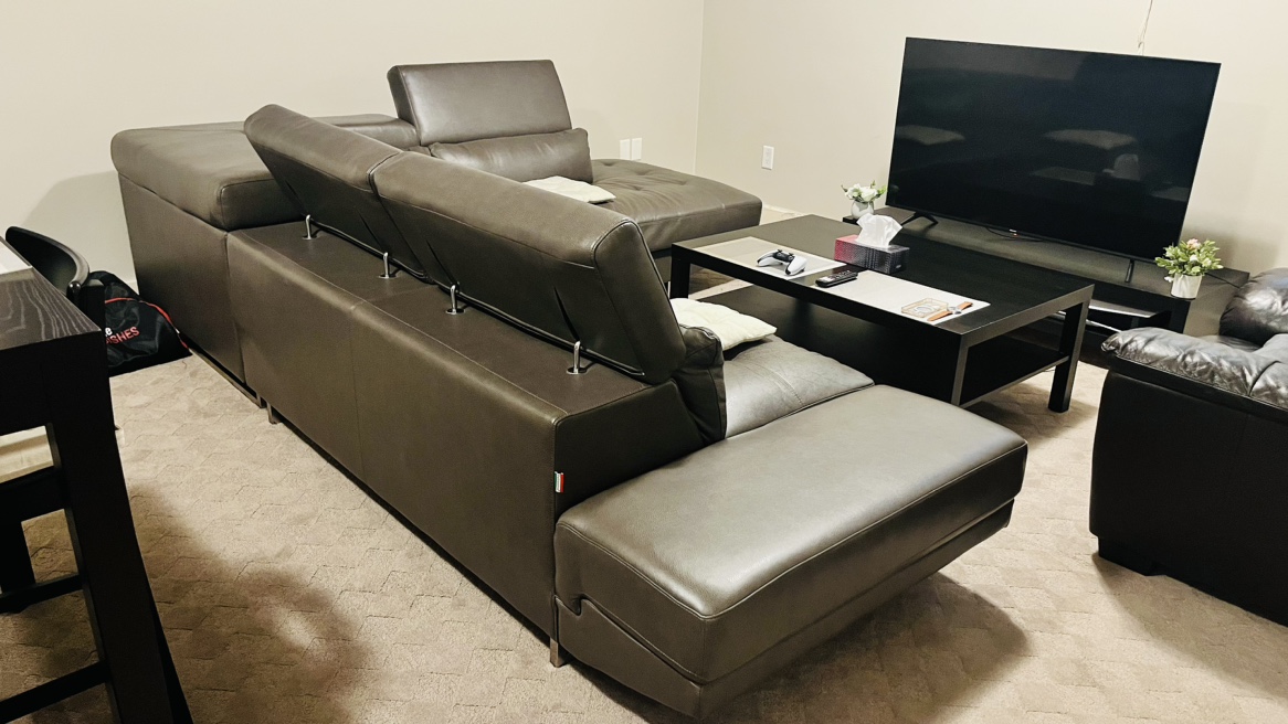 Pure Leather Sectional Couch - photo 4