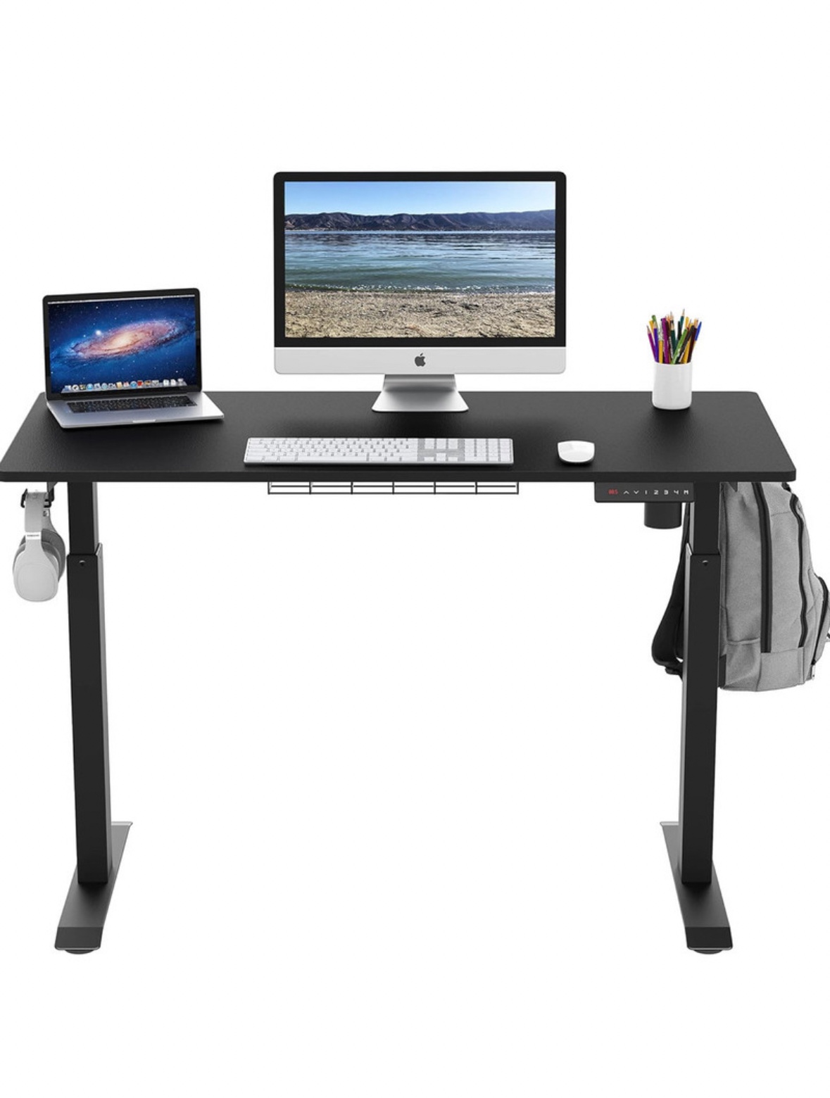 Electric Height Adjustable Standing Desk, 120 x 60 cm, Black - photo 3
