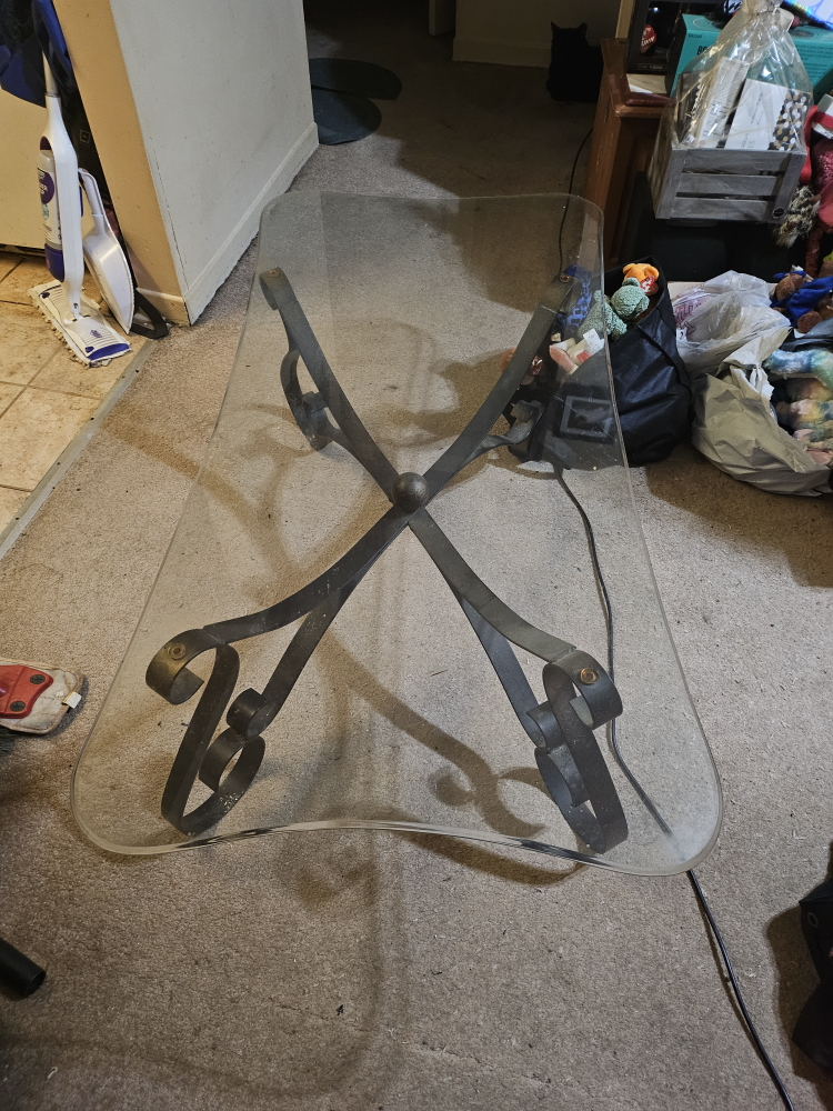 Glass & Iron Coffee Table and End Tables