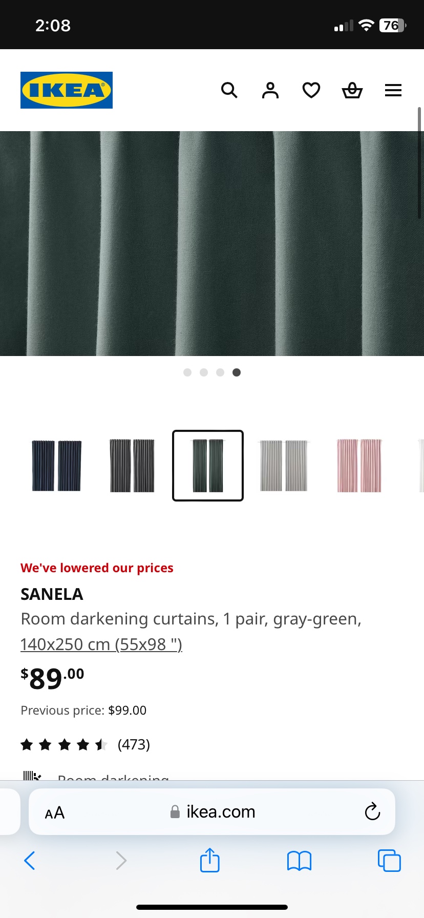 IKEA velvet dark green curtains +3 whites thumbnail