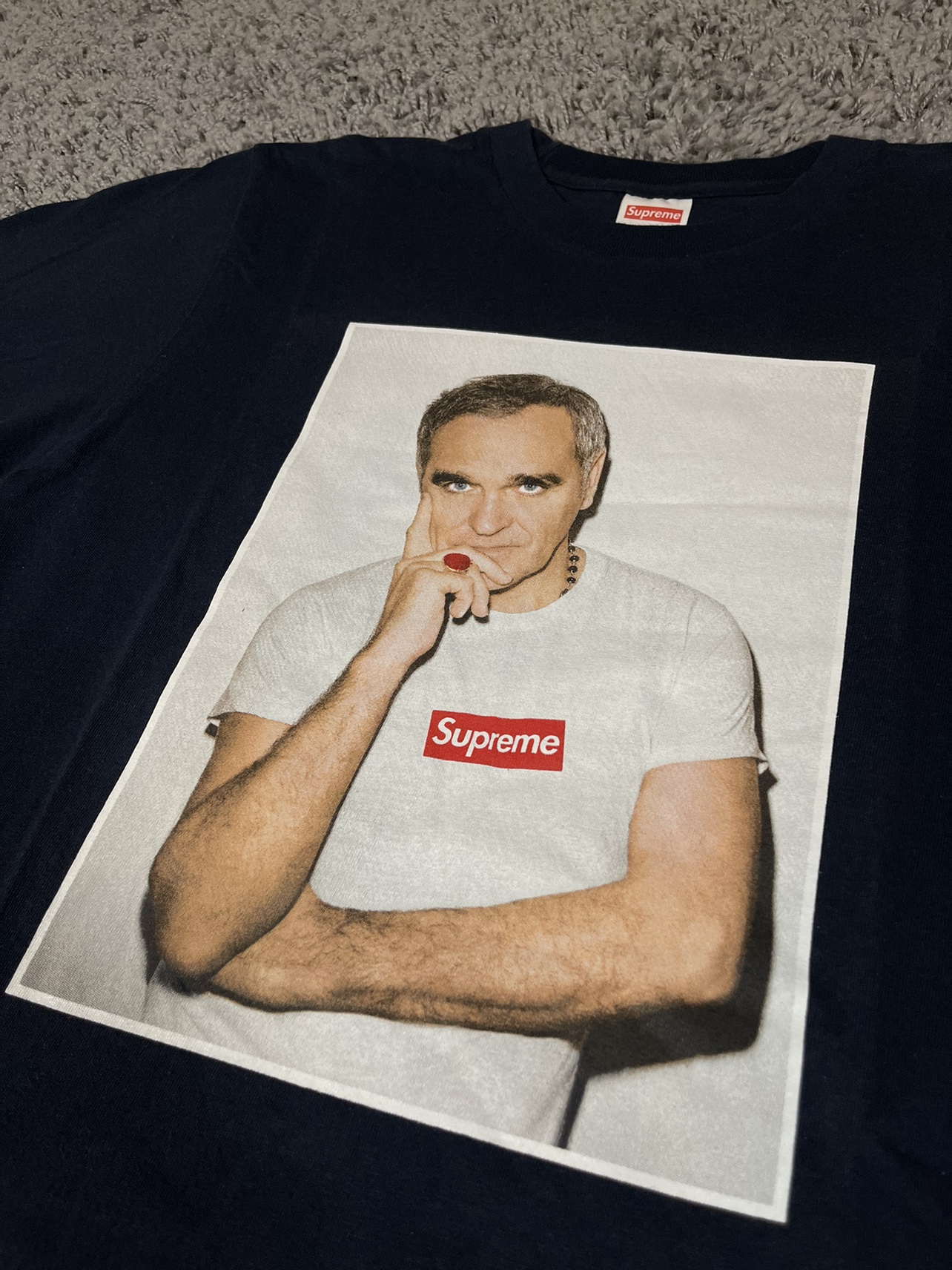 2016SS Supreme Morrissey Photo Tee Navy Blue image indicator(3)