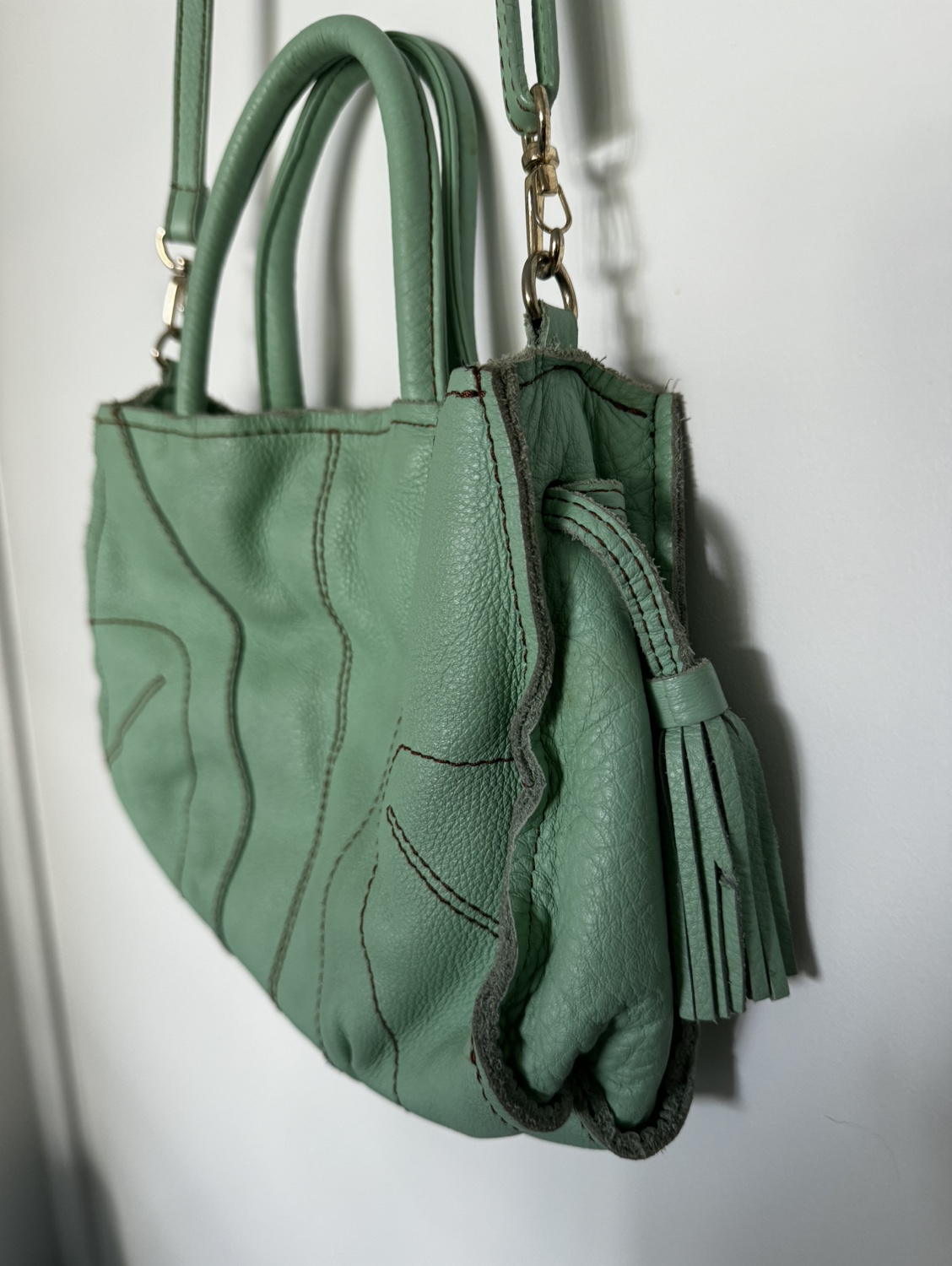 Cross-body leather bag - photo 2
