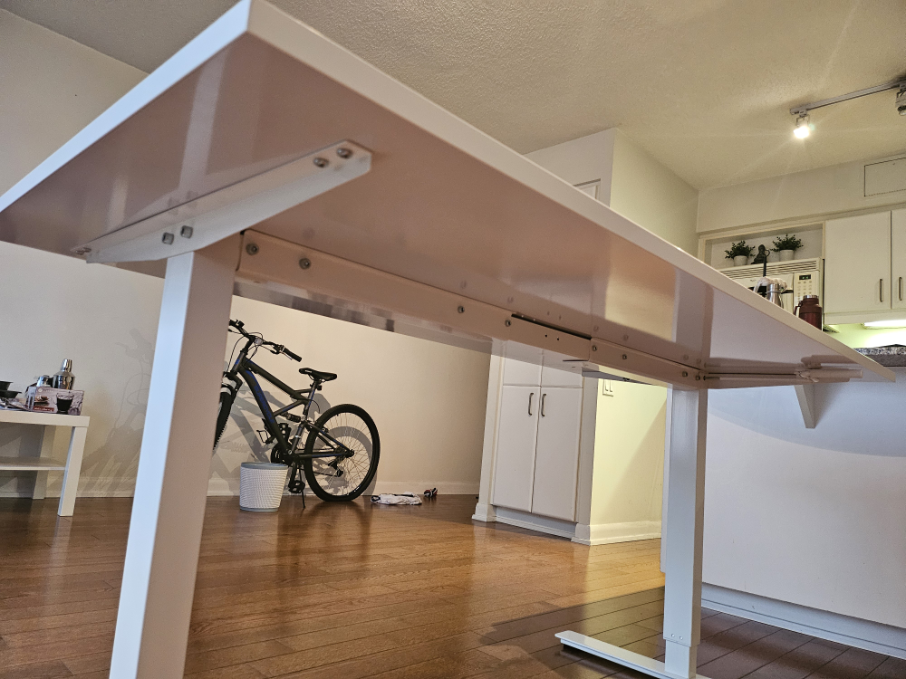 ikea sit and stand table and costco gaming chair - photo 2