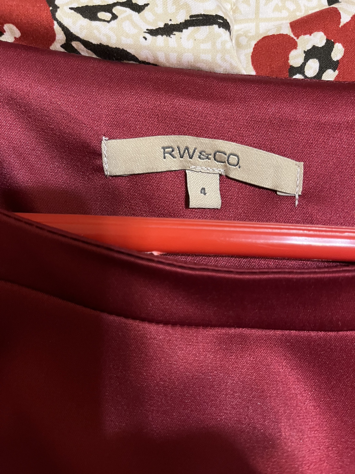 Burgundy Satin Party Dress RW Co image indicator(3)