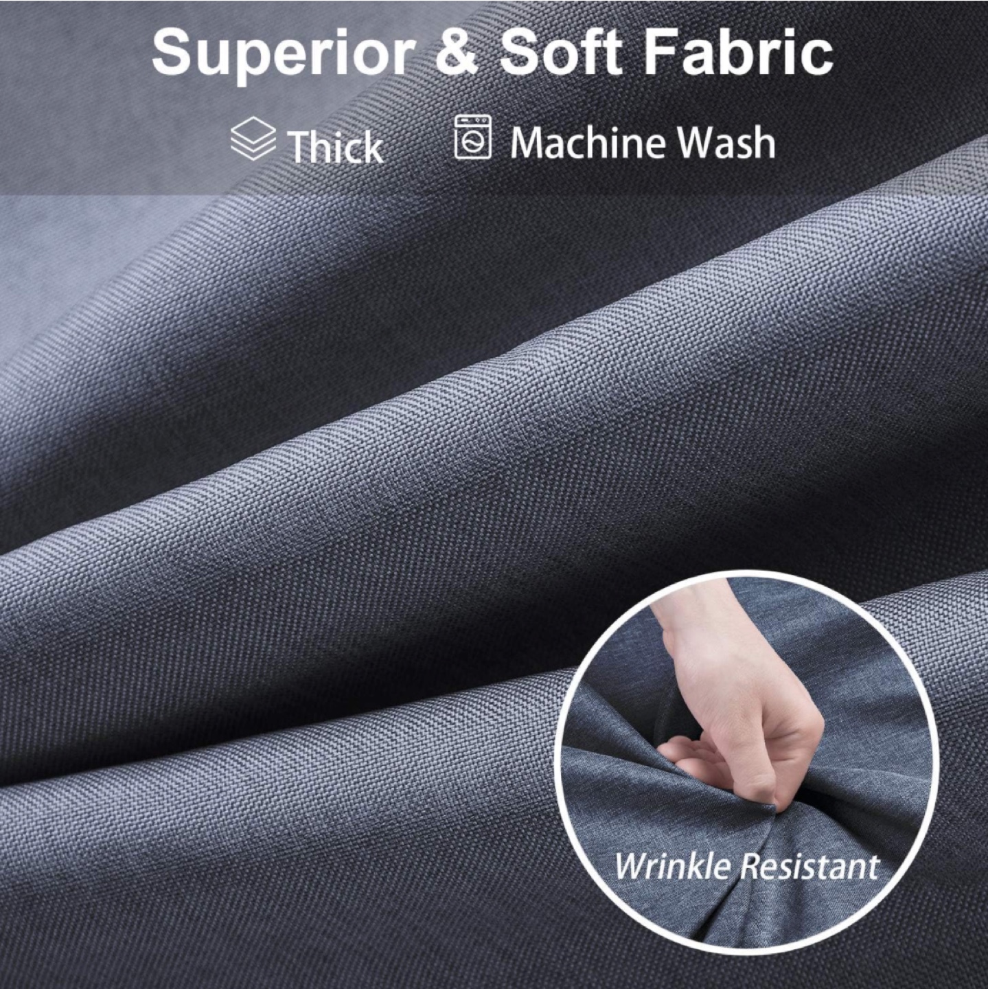 Machine washable linen textured shower curtain image indicator(7)