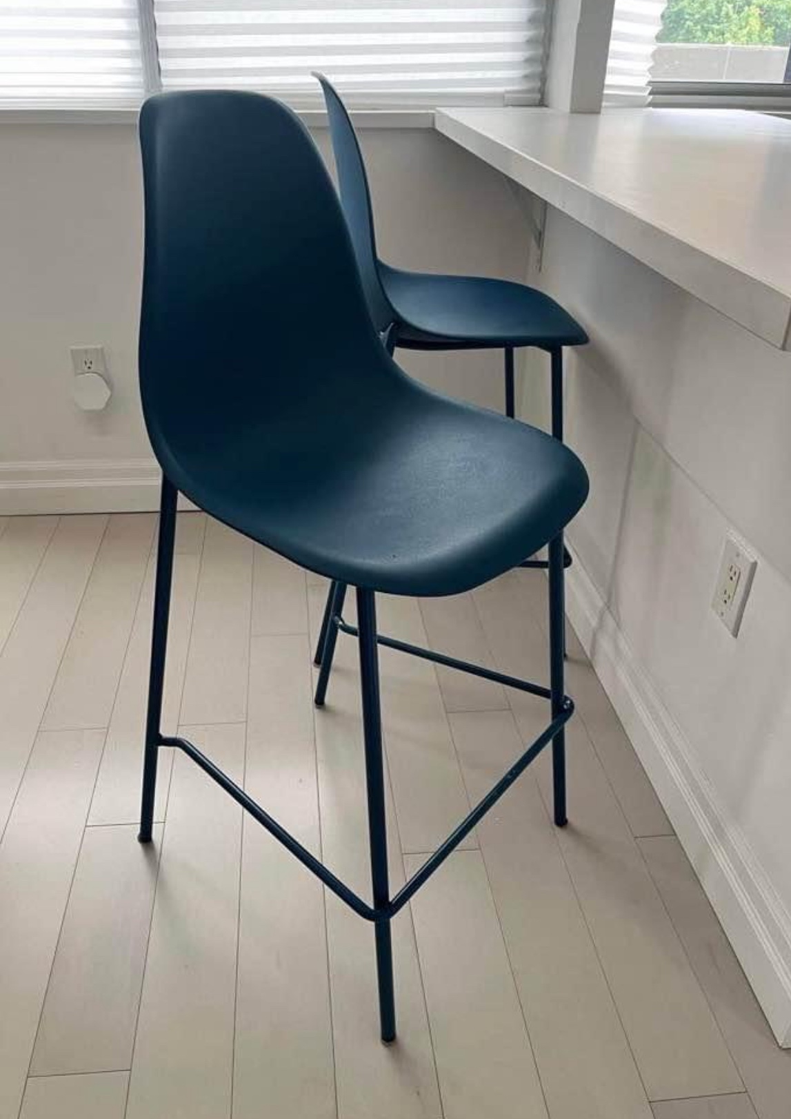 Blue bar stools