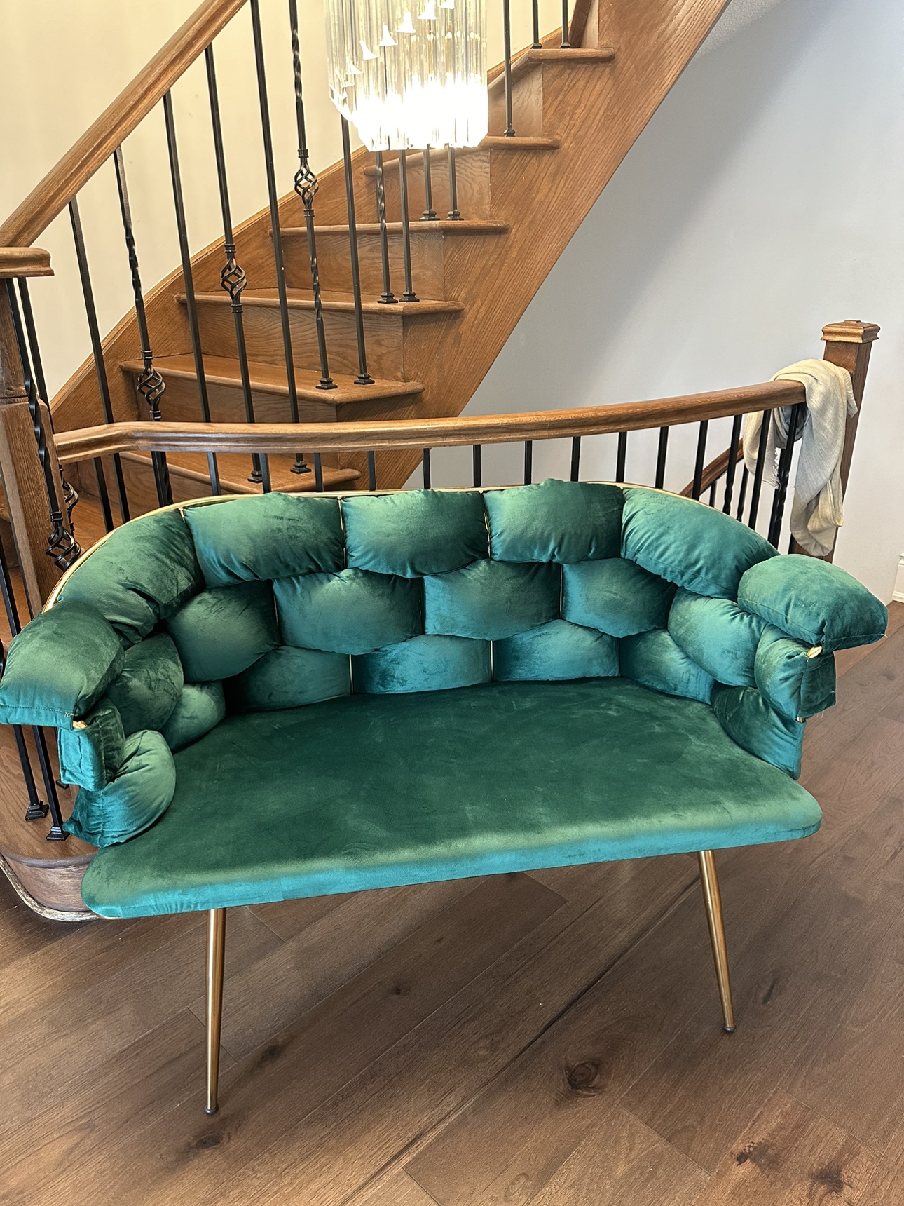Green Velvet loveseat for sale - photo 2