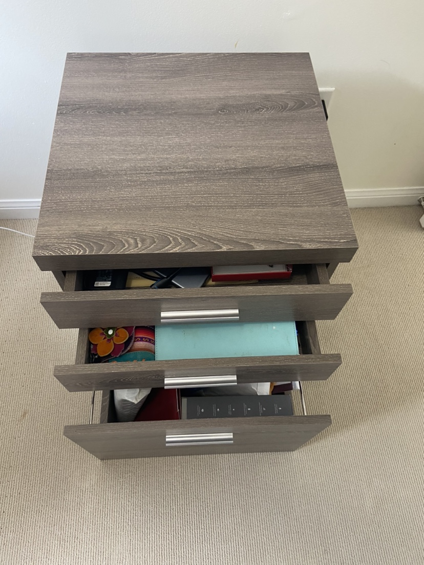 Wooden 3 Drawer Filing Cabinet - photo 2