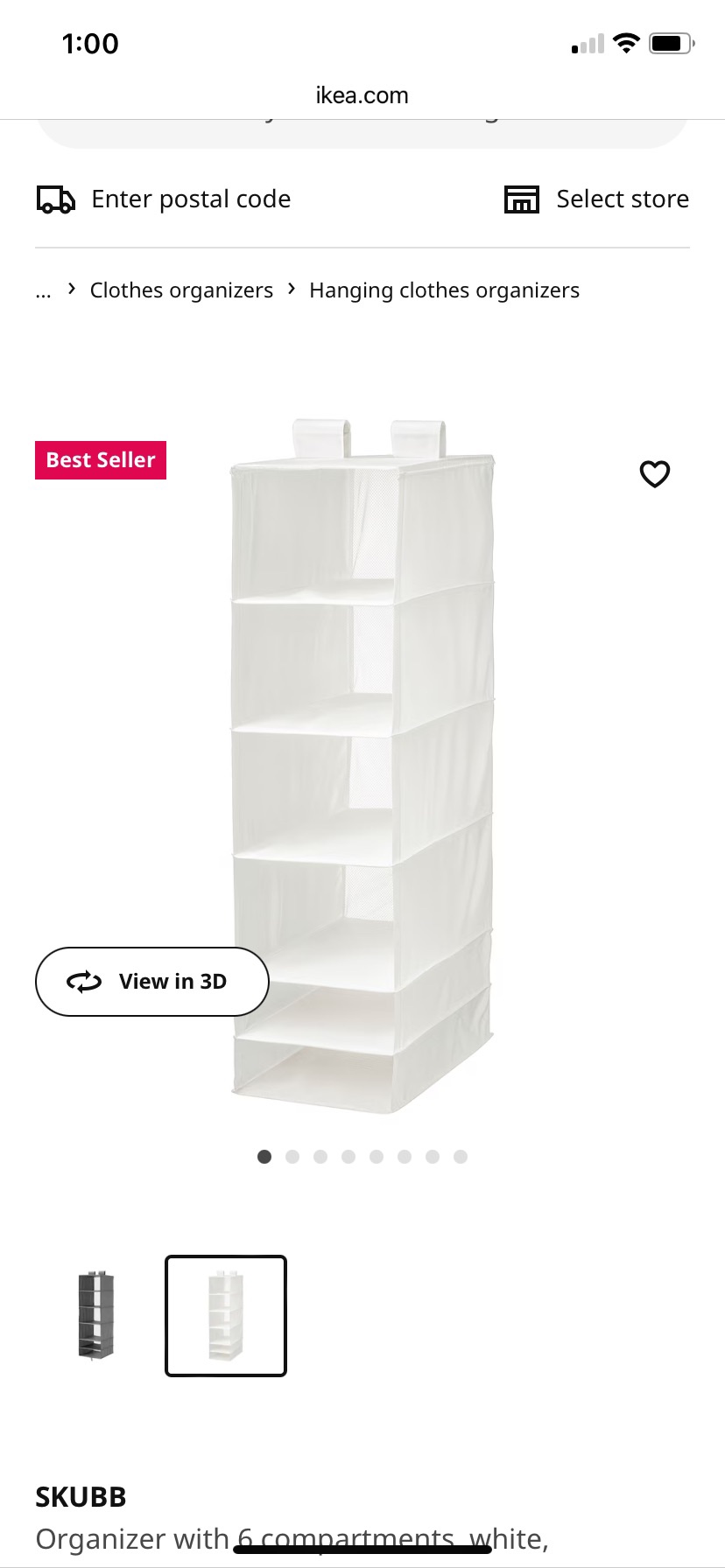 hanging closet organizer
