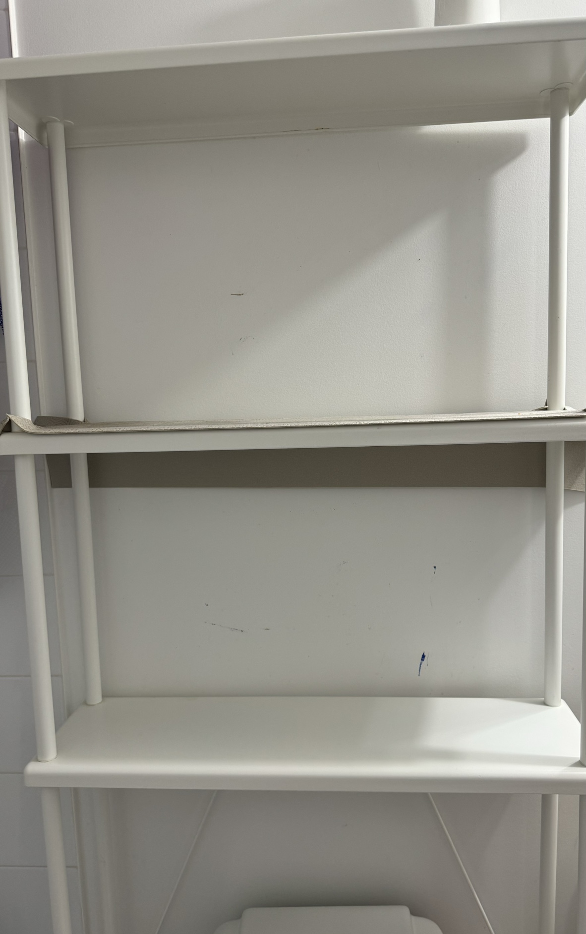 Over the toilet shelf