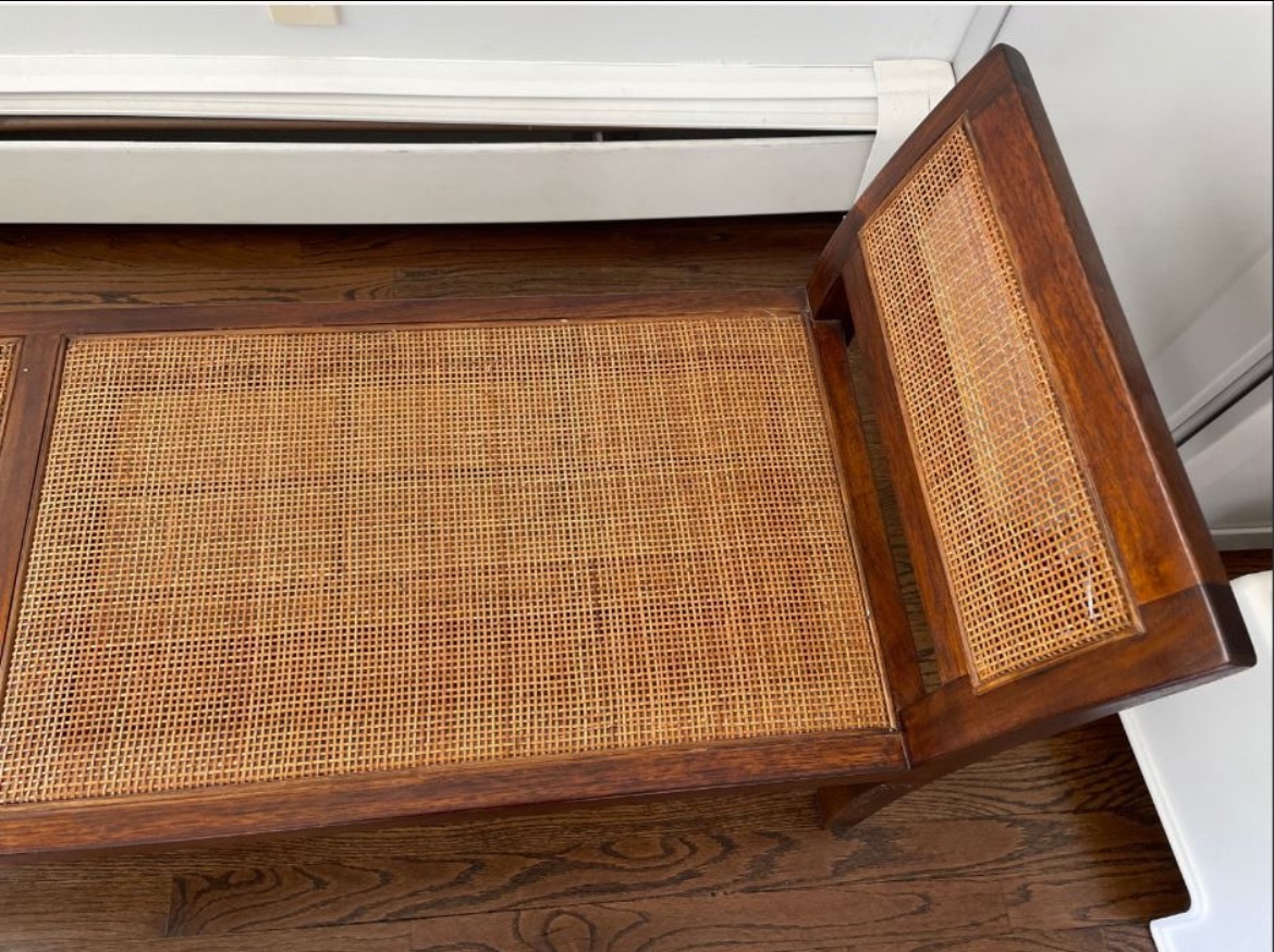 Crate & Barrel Wood and Wicker Bench - photo 3