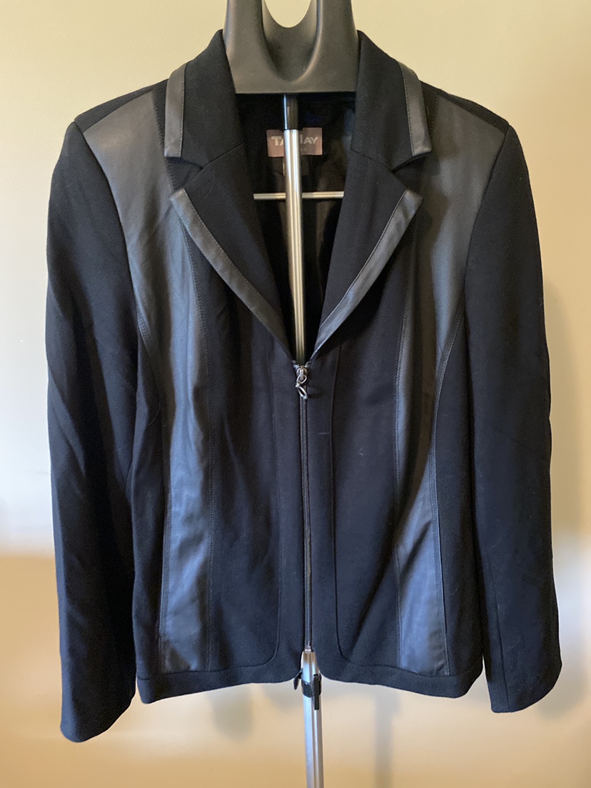 Pleather trim blazer