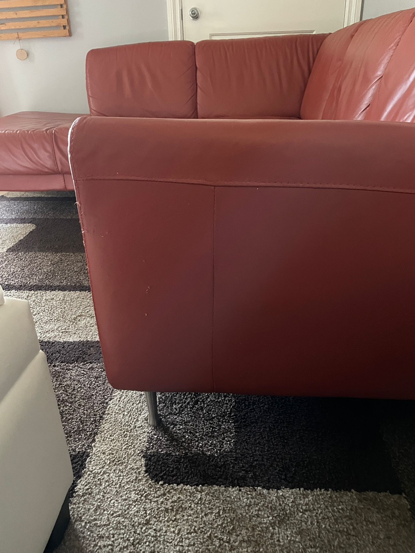 L shape leather sofa - photo 5