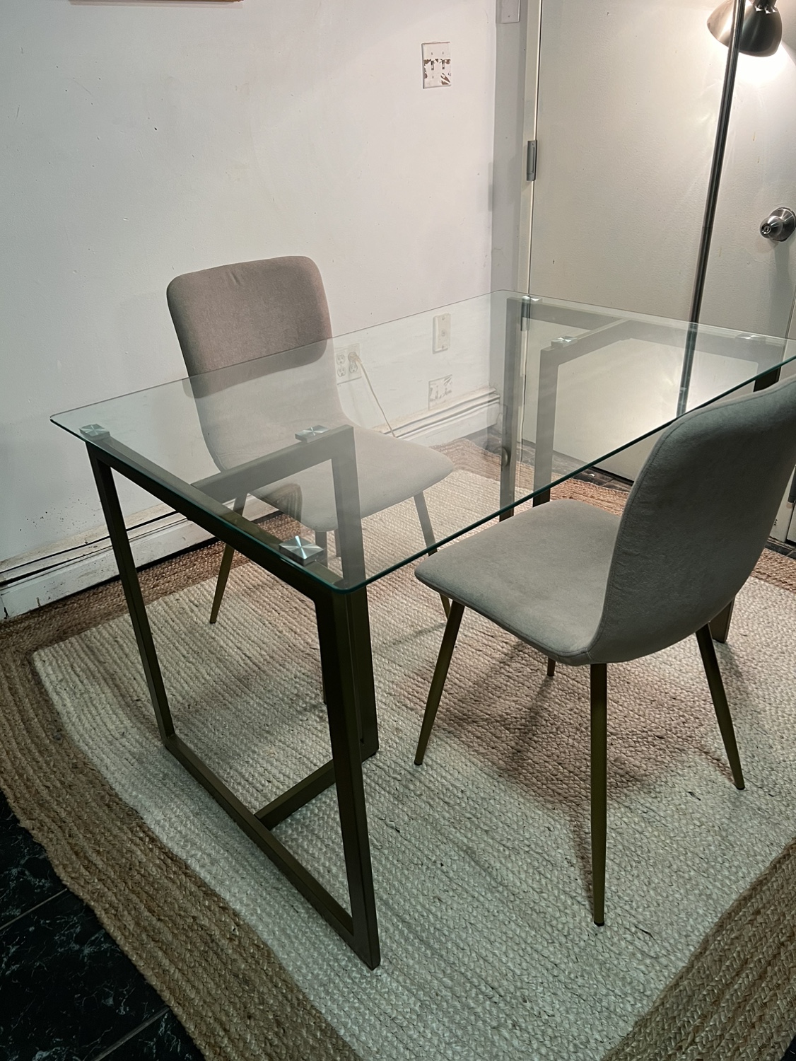 Glass Table w/Two Chairs - Delivery Extra