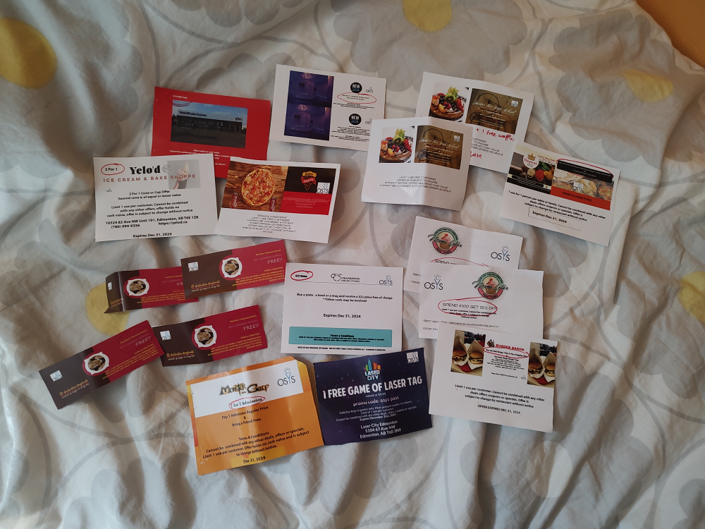 Various Coupons for Central Edmonton