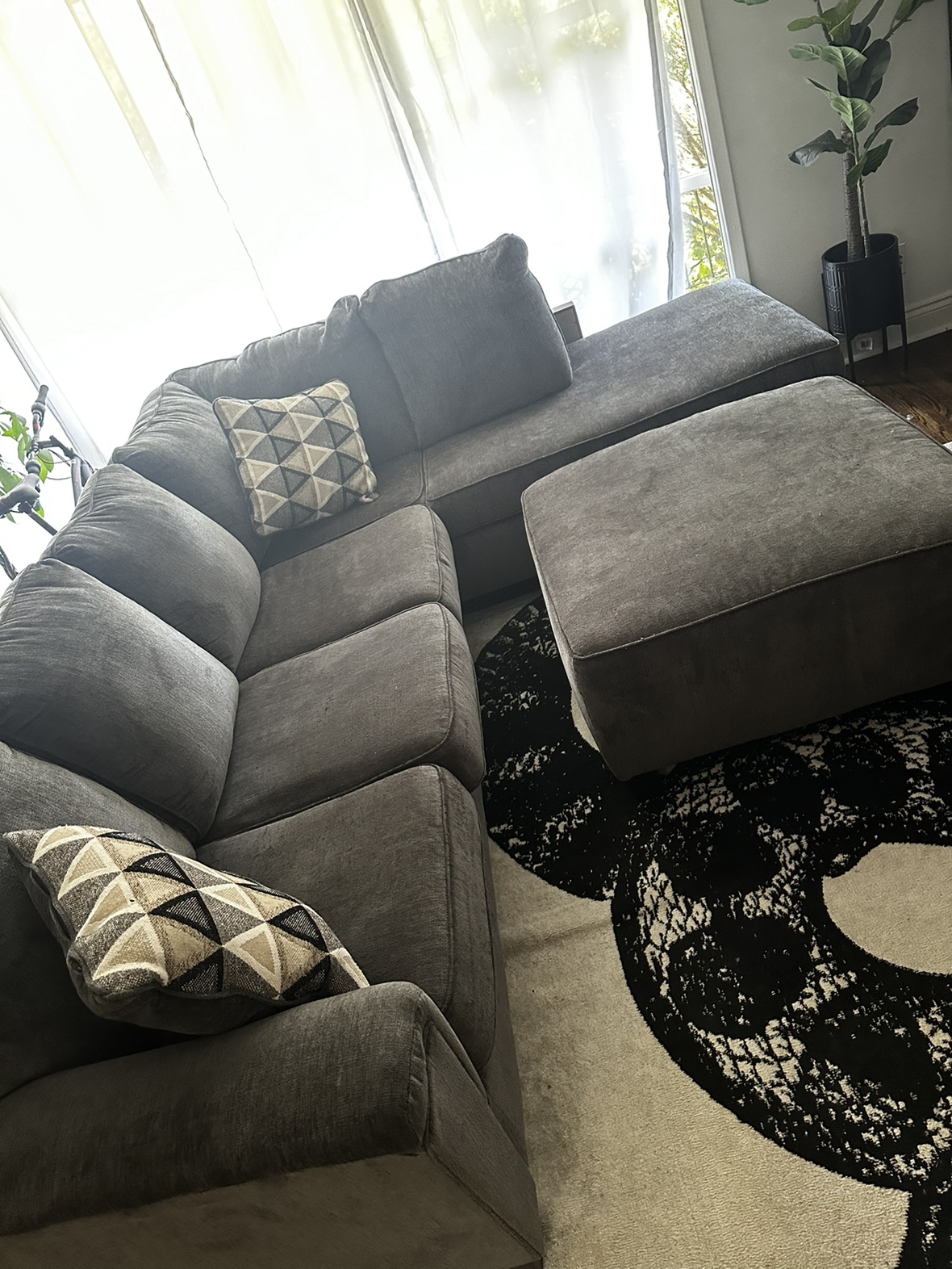 Altari 2 Piece Sectional L shape couch with ottoman