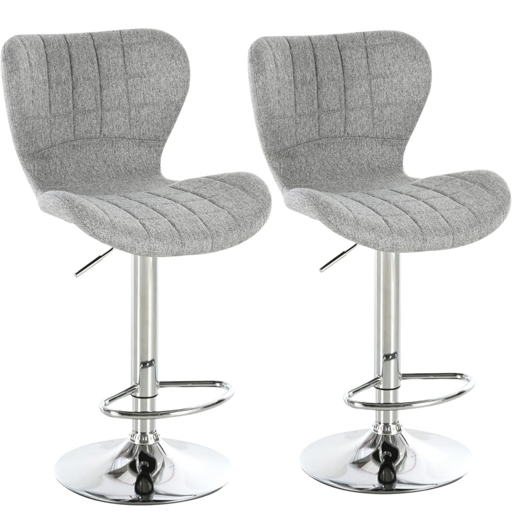 Swivel Bar Stools - set of 2 - grey