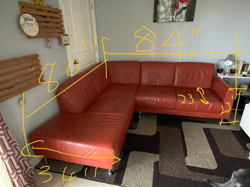 L shape leather sofa