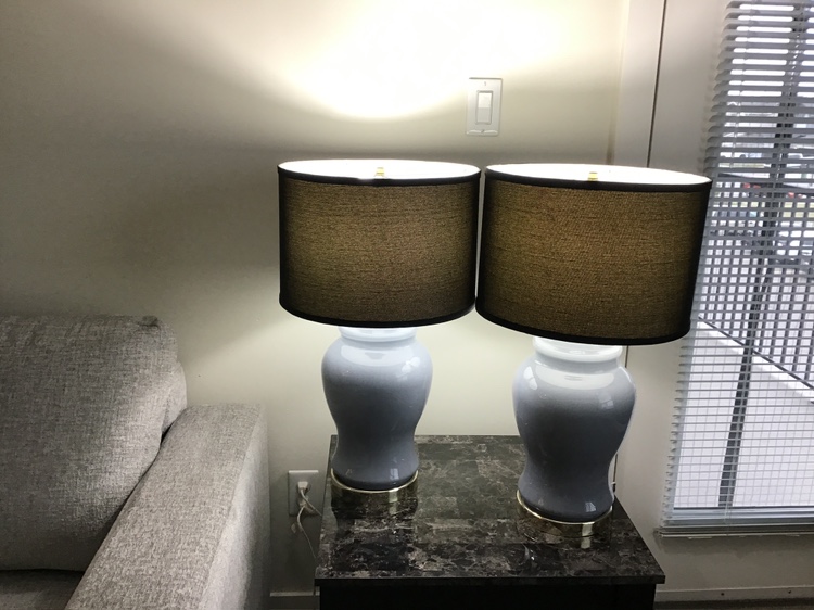 Grey ceramic lamps