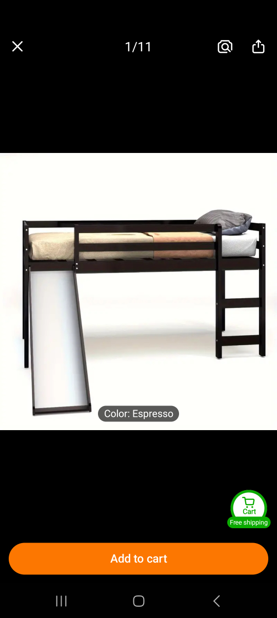 Wooden Slide Loft Bed thumbnail