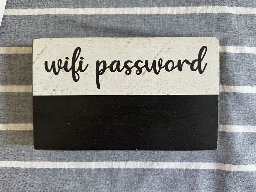 Chalkboard Wi-Fi Password Block Decoration #freecycle