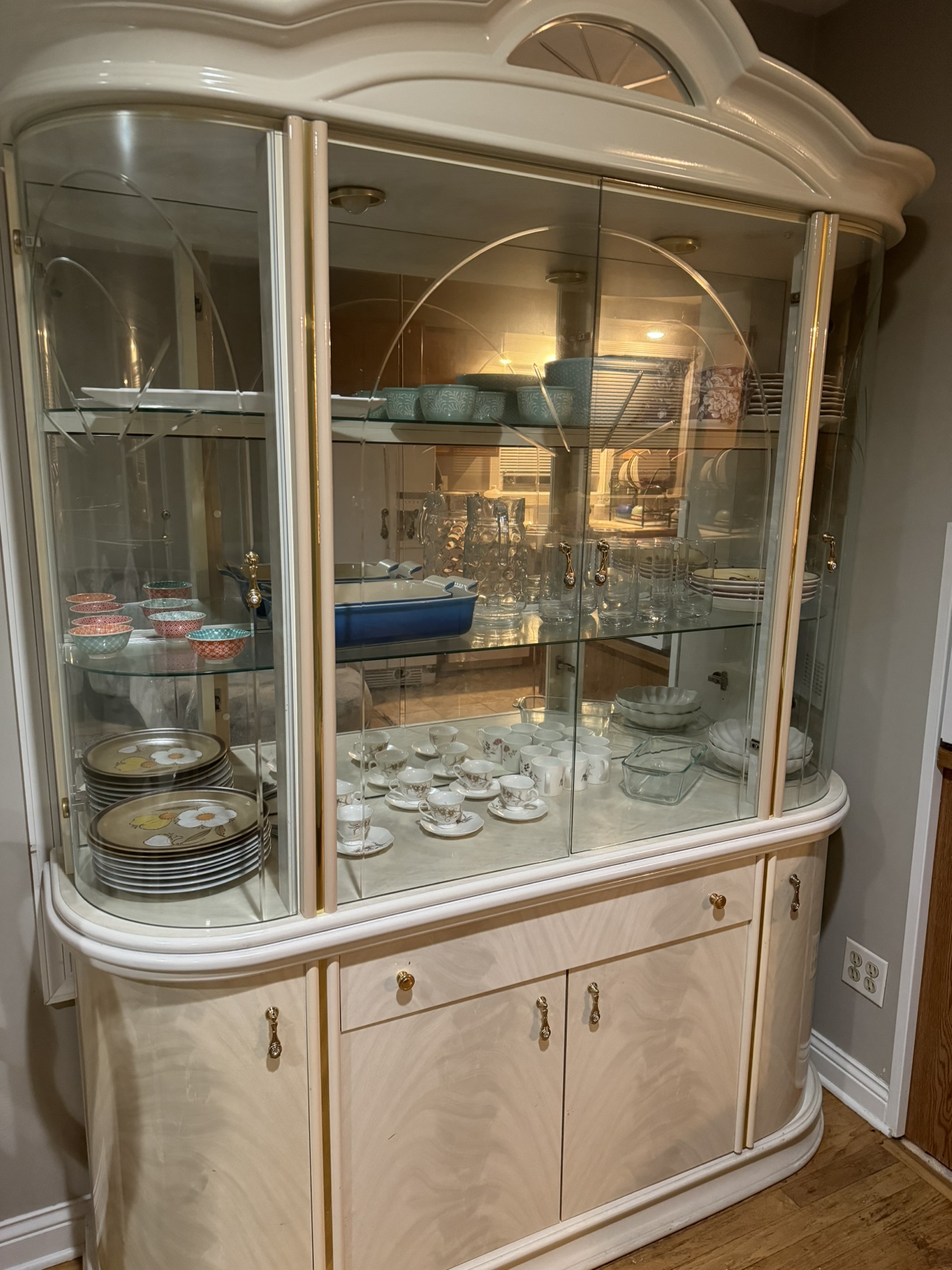 Dining table with 6 chairs and china cabinet